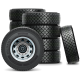 stacked truck Tires